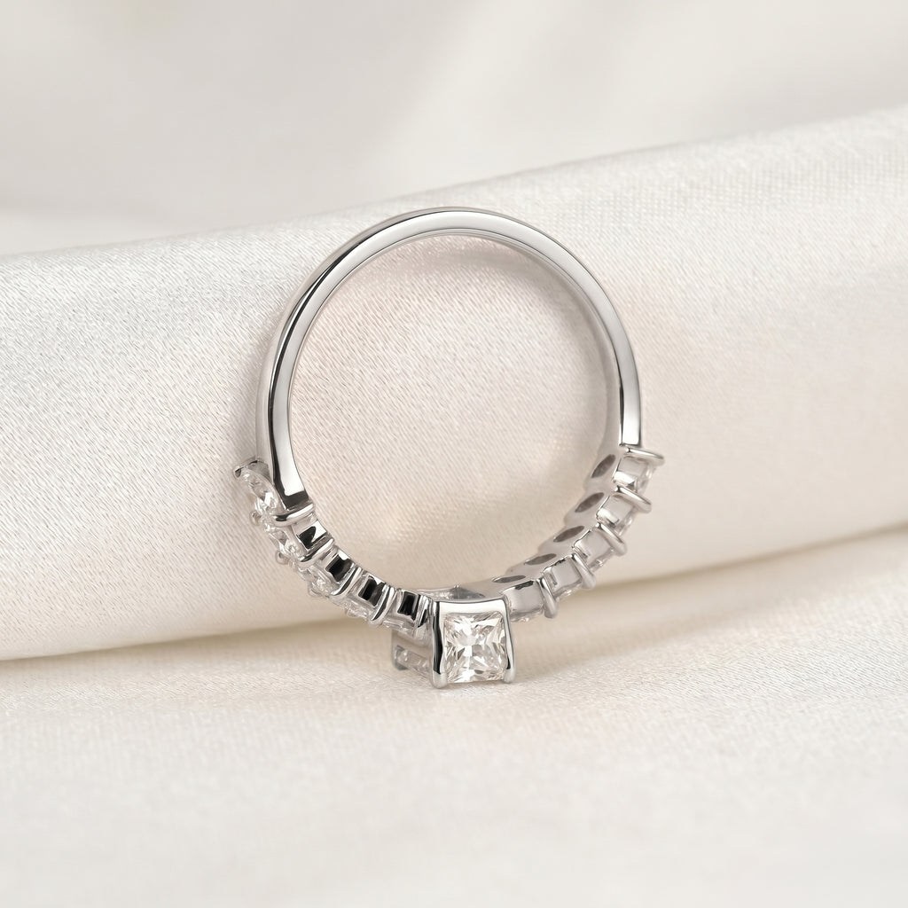 Emerald Cut & Marquise Lab Grown Diamond Ring in 18K White Gold 1.50 CTW