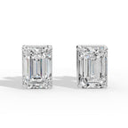 Emerald Cut Solitaire Lab-Grown Diamond Stud Earrings
