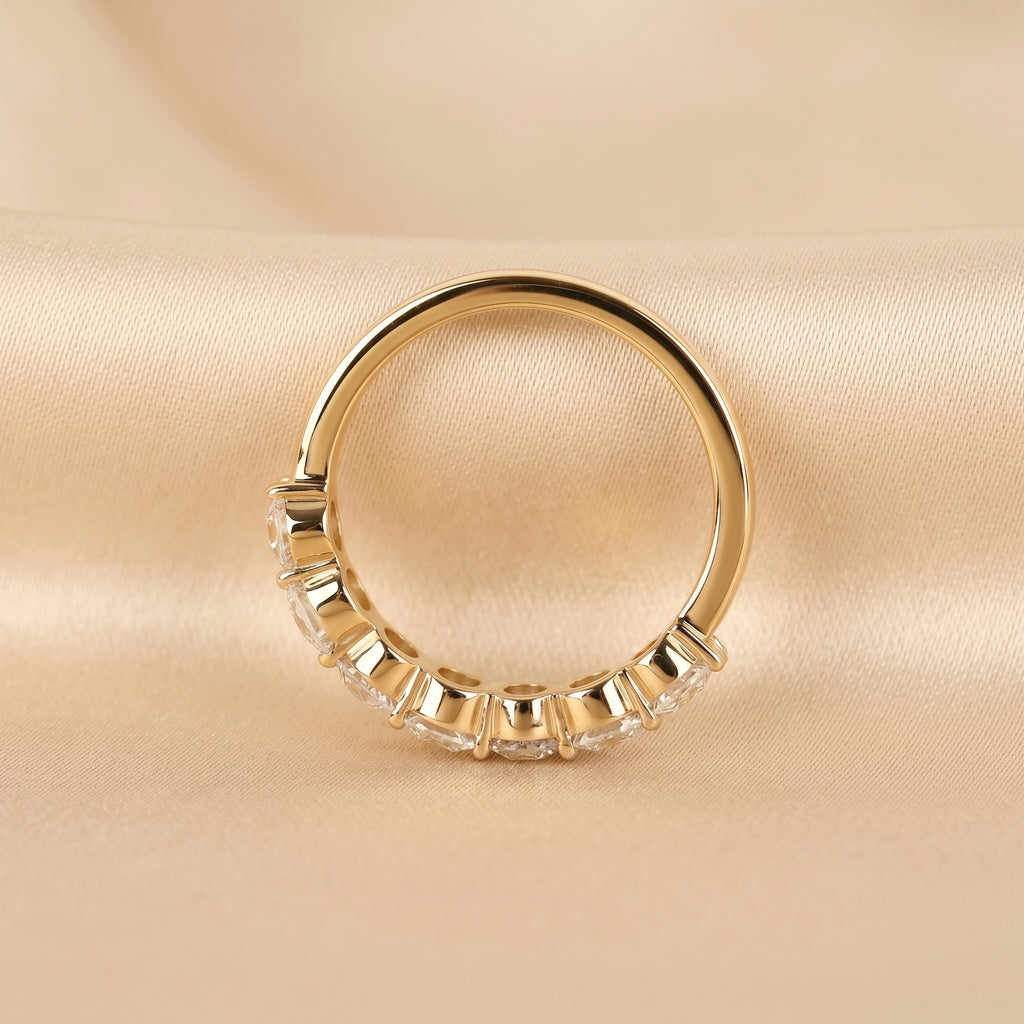 Emerald & Oval Lab Grown Diamond Alternate Band in 10K Yellow Gold 3.50 CTW