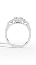 Emerald & Unique Trillion Cut Lab Grown Diamond Ring
