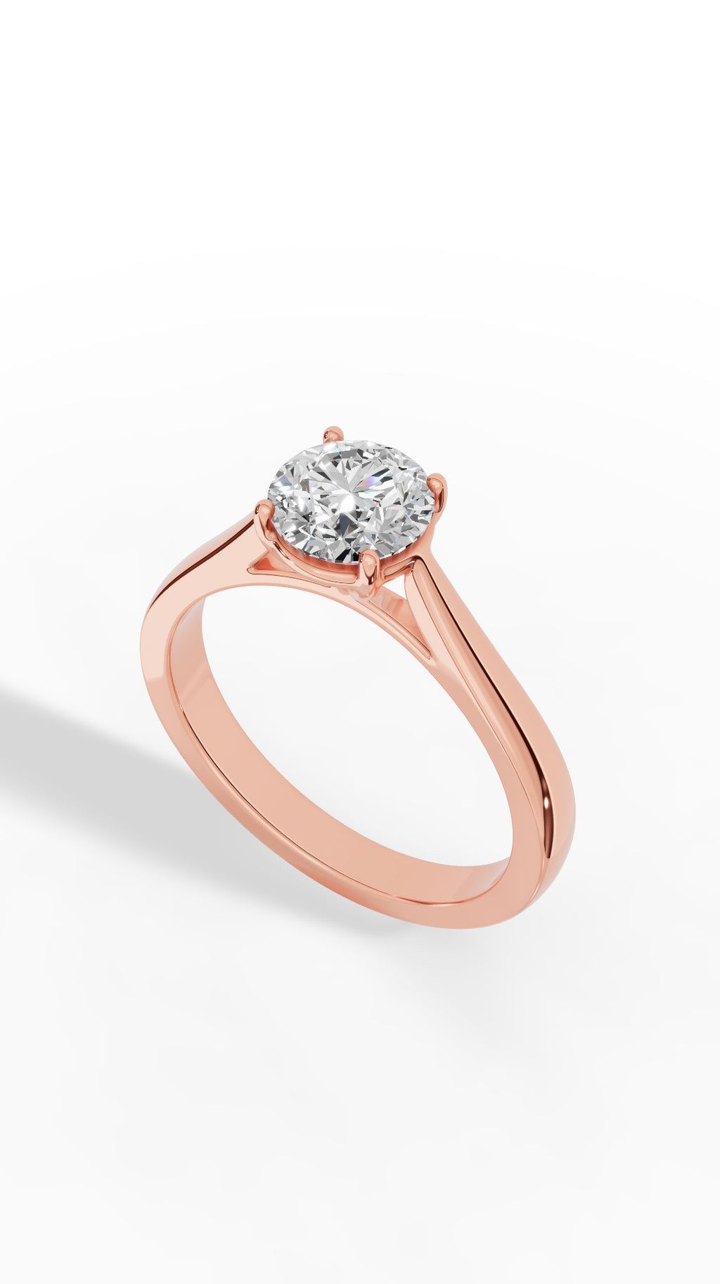 Eternal Brilliant Round Cut Solitaire Ring 10K Rose Gold 1.0 CTW