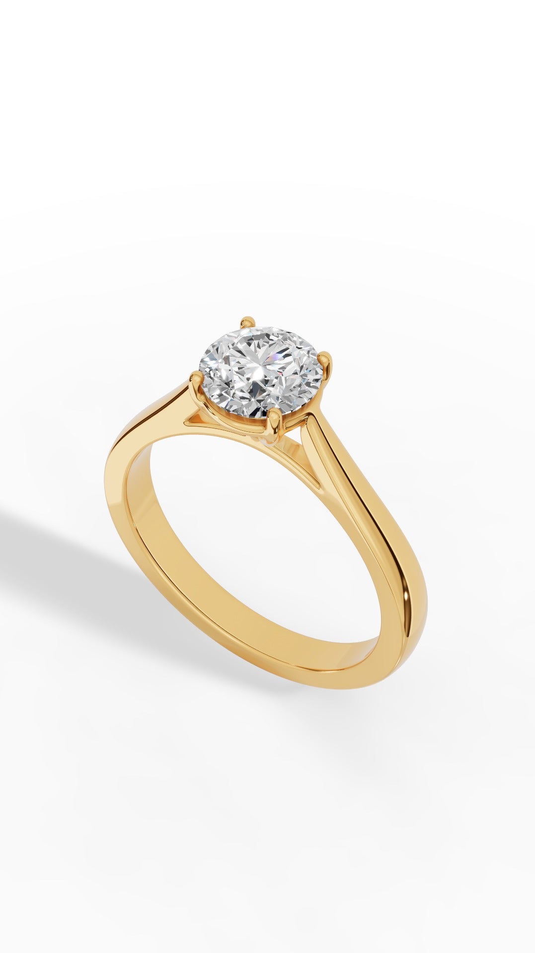 Eternal Brilliant Round Cut Solitaire Ring 10K Yellow Gold 1.0 CTW