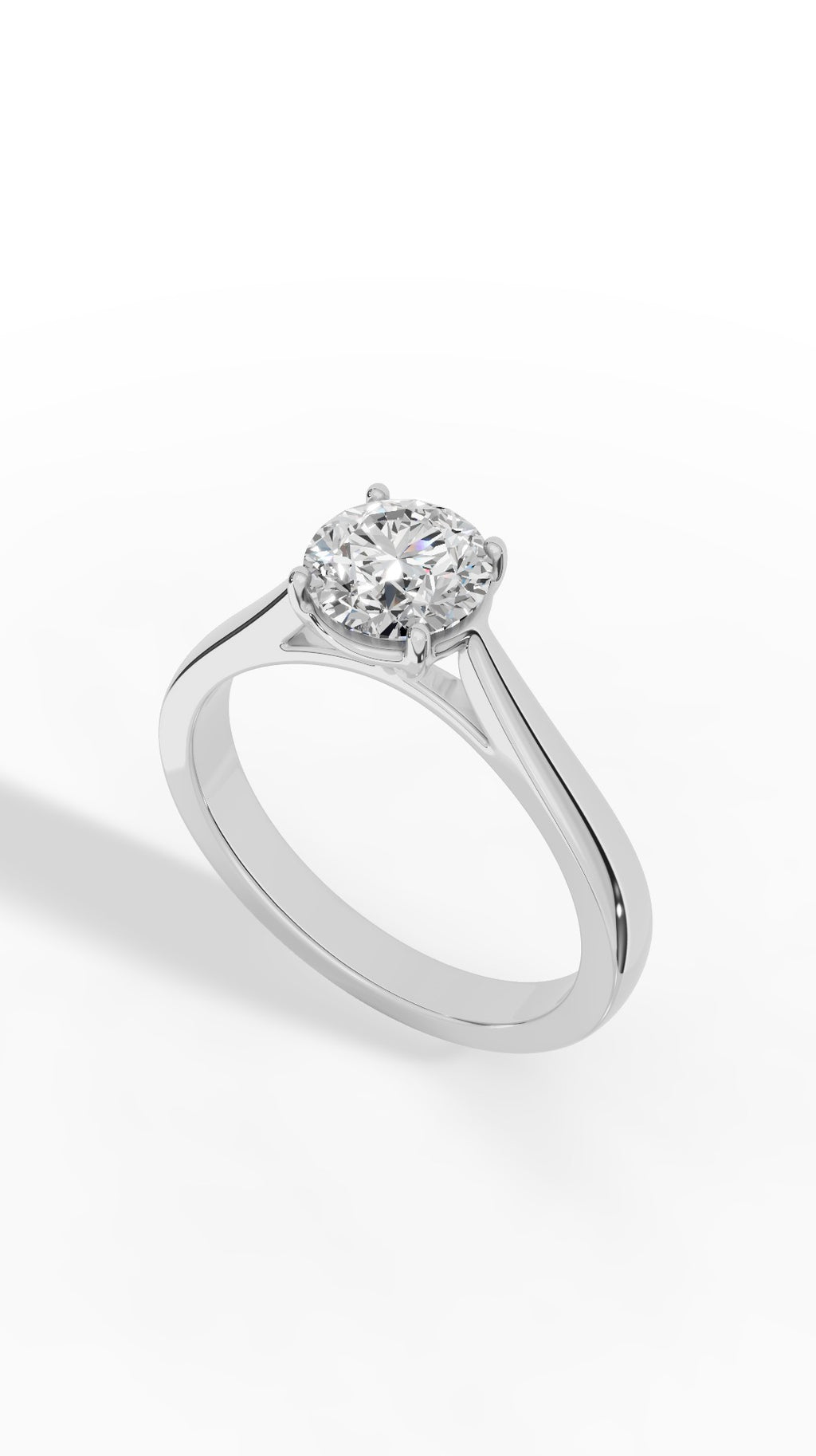 Eternal Brilliant Round Cut Solitaire Ring 14K White Gold 1.0 CTW