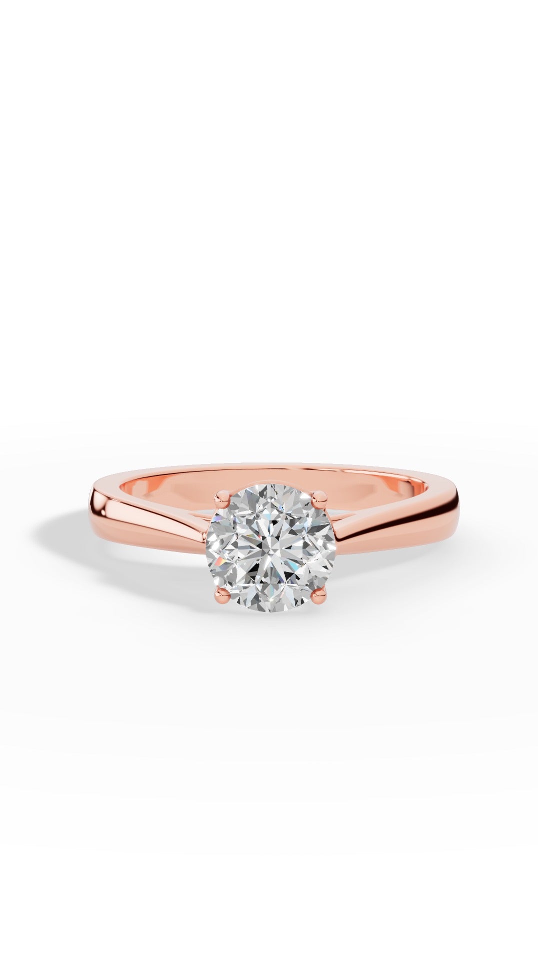 Eternal Brilliant Round Cut Solitaire Ring 18K Rose Gold 1.0 CTW