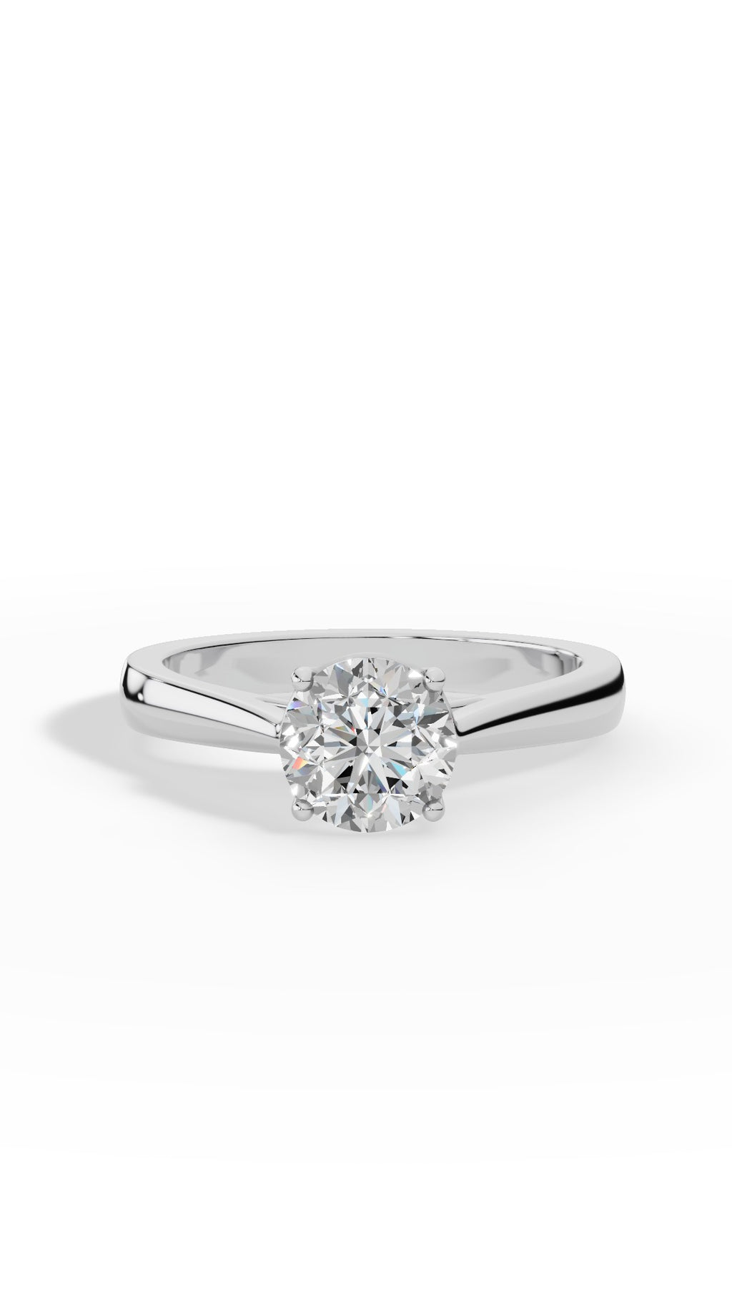Eternal Brilliant Round Cut Solitaire Ring 18K White Gold 1.0 CTW