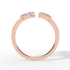 Fancy Branched Multi Cut Open Lab Grown Diamonds Ring rose gold side