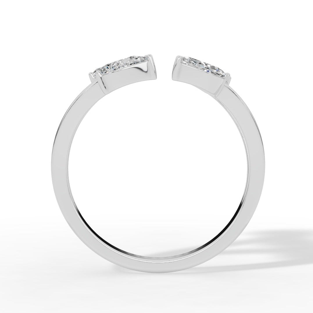 Fancy Branched Multi Cut Open Lab Grown Diamonds Ring white gold side