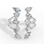 Fancy Branched Multi Cut Open Lab Grown Diamonds Ring