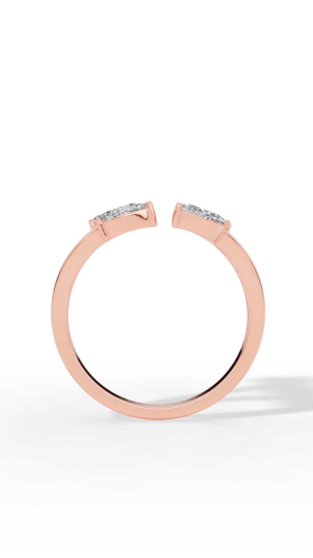 Fancy Branched Multi Cut Open Ring 14K Rose Gold 1.9 CTW