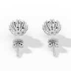 Fancy Prong Brilliant Round Cut Lab Grown Diamond Stud Earrings white gold side
