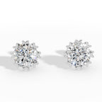 Fancy Prong Brilliant Round Cut Lab Grown Diamond Stud Earrings