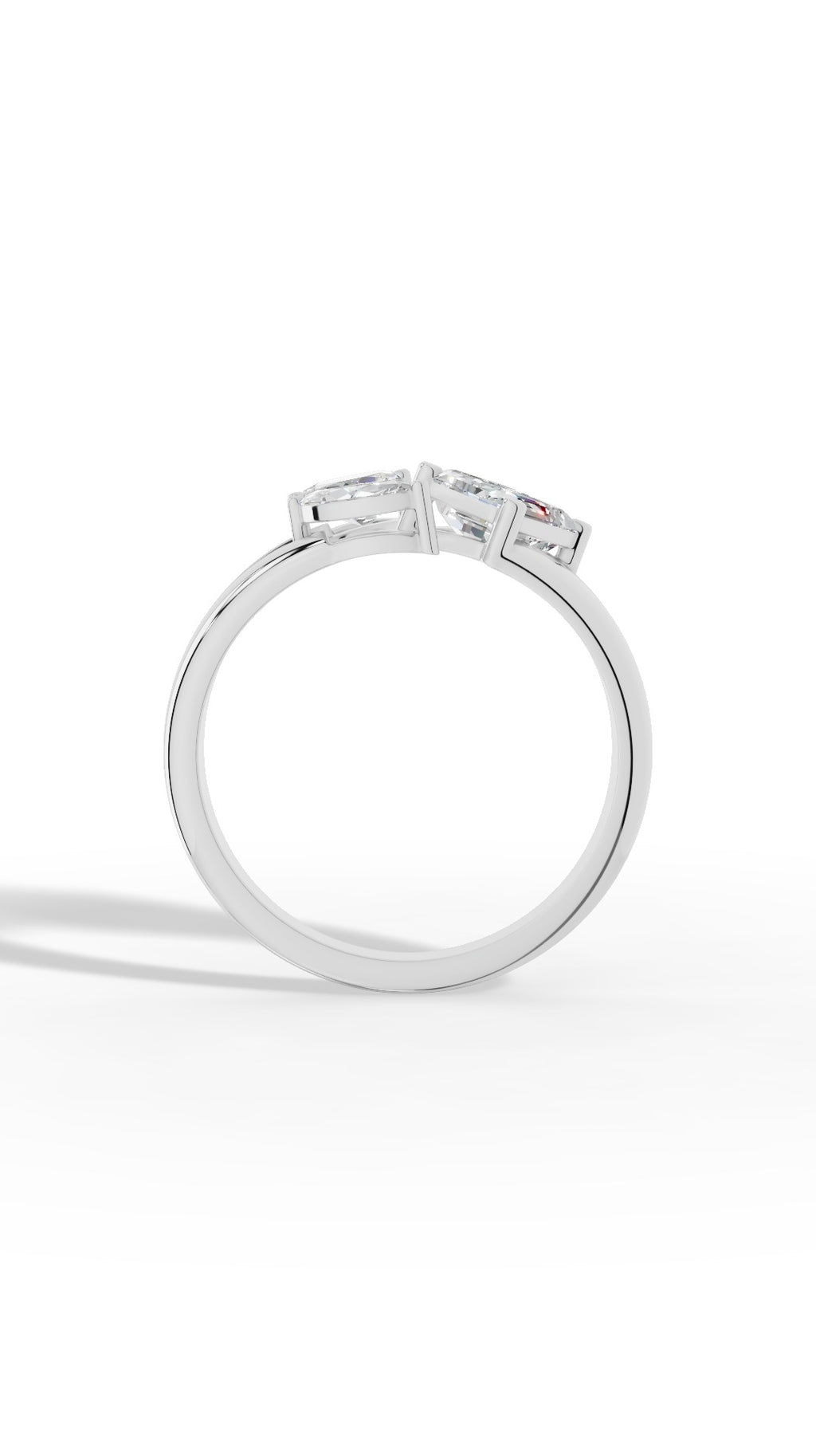 Floral Ring Showcasing Perfect Emerald & Marquise Cut 14K White Gold 1.3 CTW