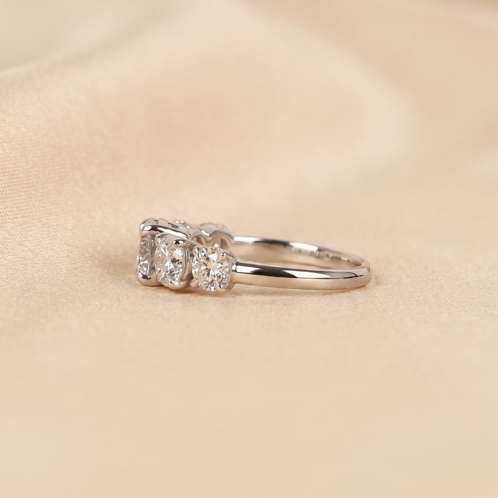 Graduated Lab Grown Diamond Five Stone Ring in 10K White Gold 2.69 CTW