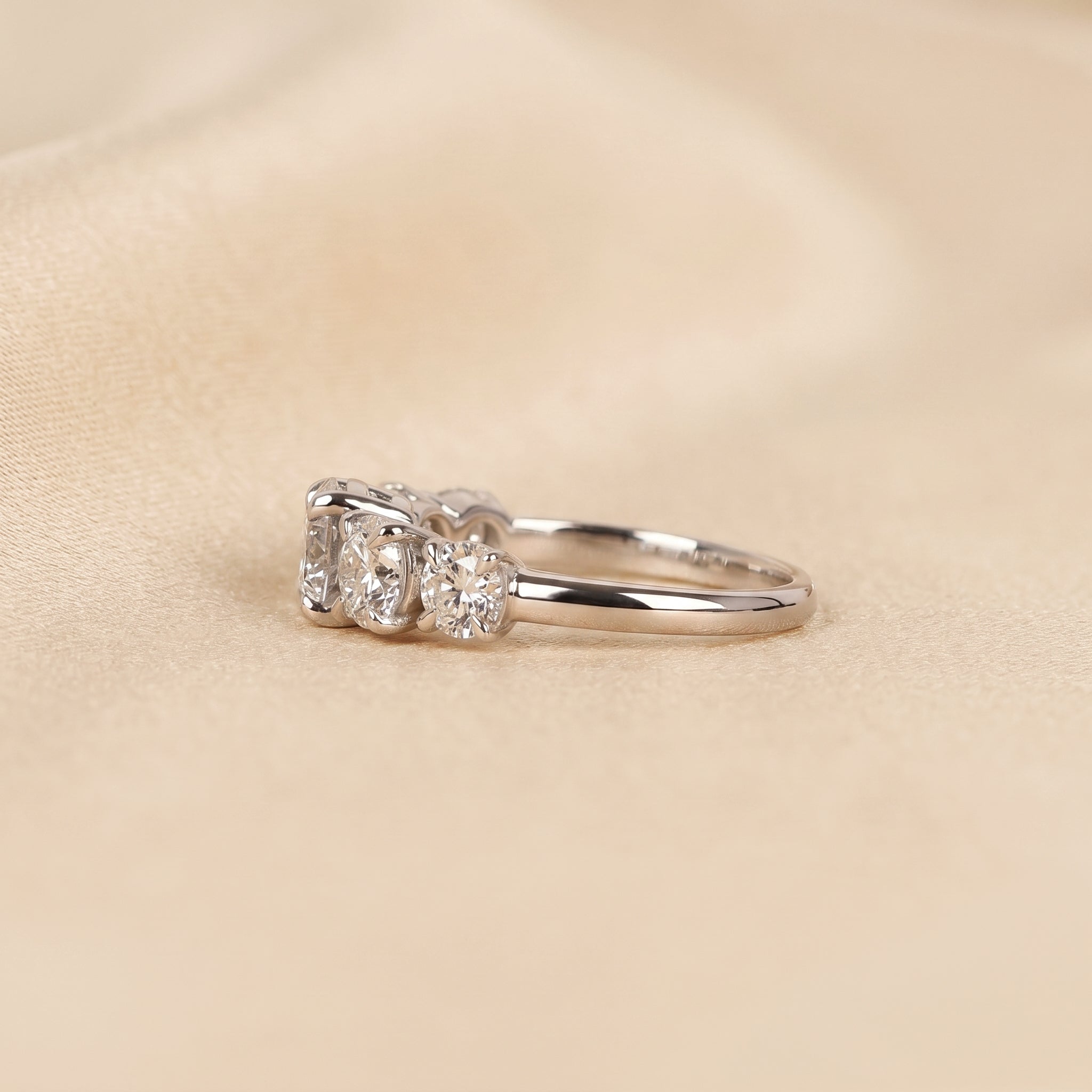 Graduated Lab Grown Diamond Five Stone Ring in 10K White Gold 2.69 CTW