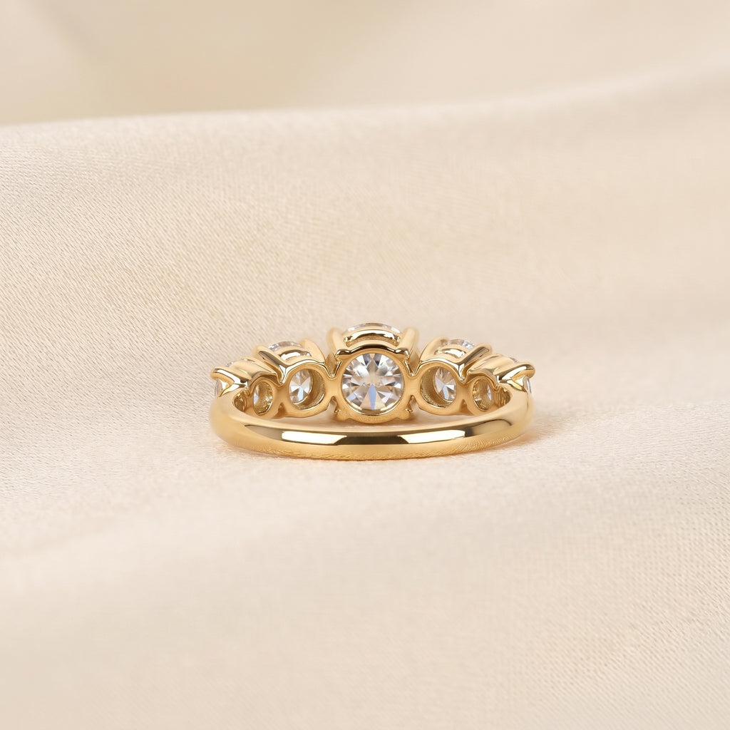Graduated Lab Grown Diamond Five Stone Ring in 14K Yellow Gold 2.69 CTW