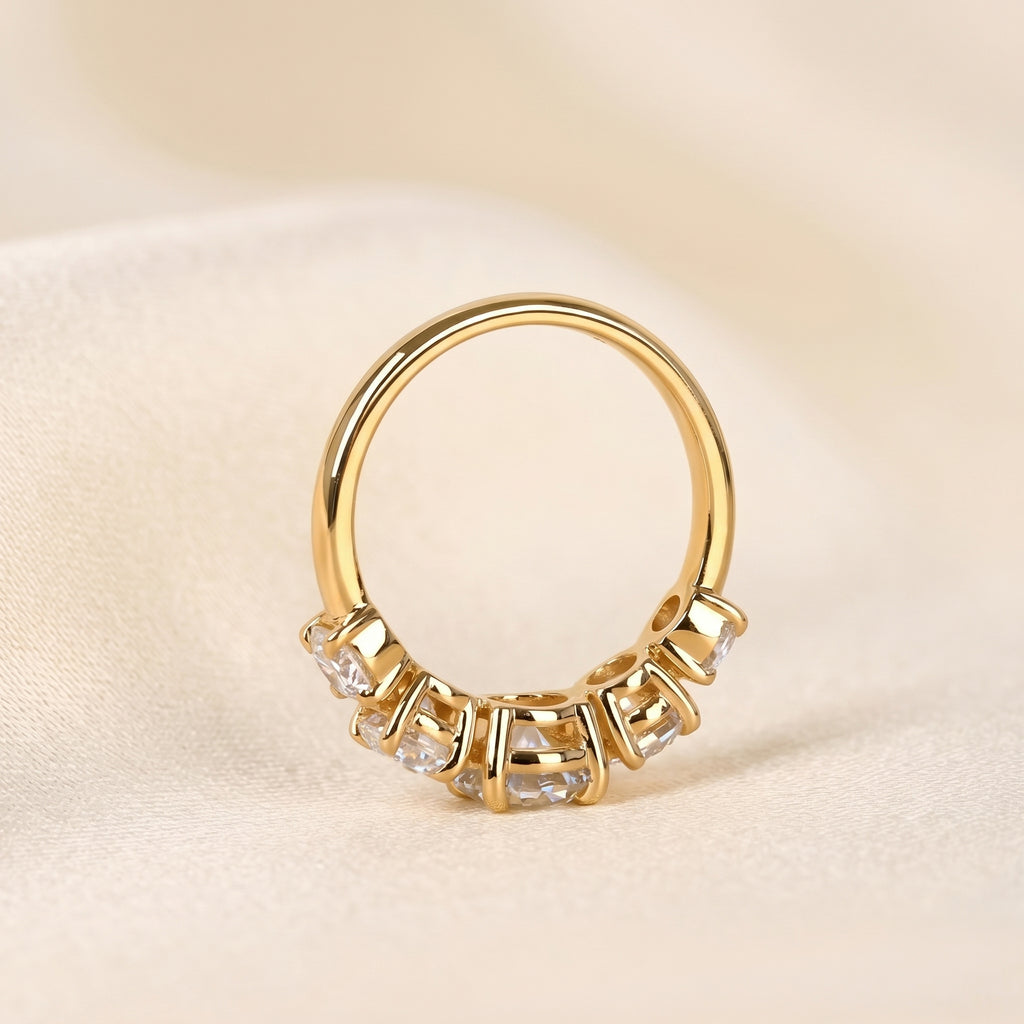 Graduated Lab Grown Diamond Five Stone Ring in 14K Yellow Gold 2.69 CTW