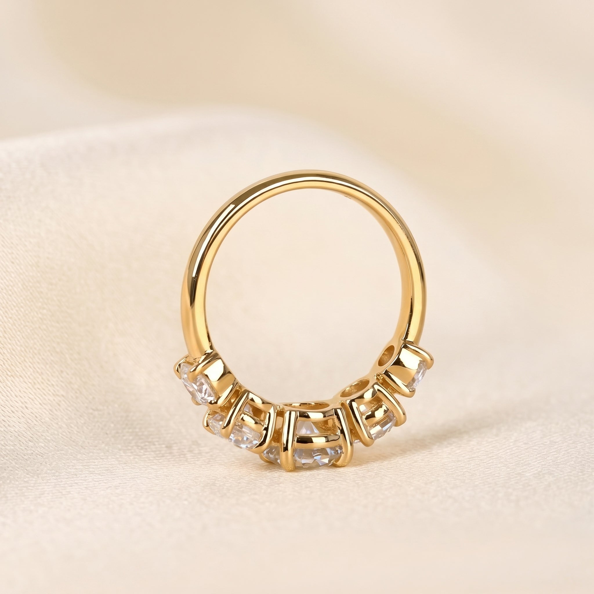 Graduated Lab Grown Diamond Five Stone Ring in 14K Yellow Gold 2.69 CTW