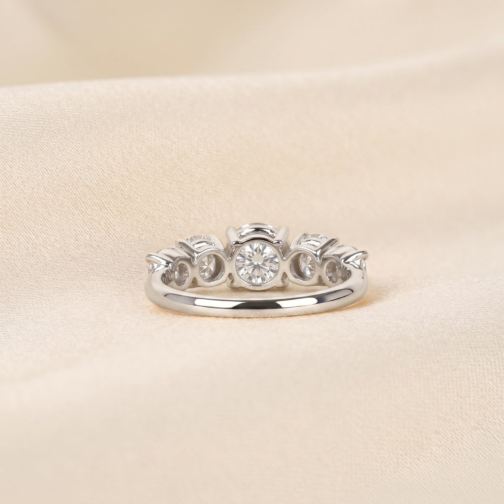 Graduated Lab Grown Diamond Five Stone Ring in 18K White Gold 2.69 CTW