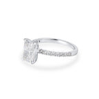 Halo Radiant Cut & Brilliant Round Cut Lab Grown Diamond Five Stone Ring 18k white gold
