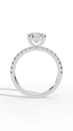 Halo Radiant Cut & Brilliant Round Cut Lab Grown Diamond Five Stone Ring