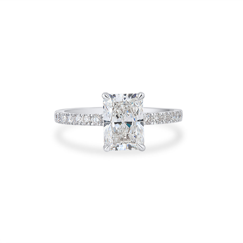 Halo Radiant Cut & Brilliant Round Cut Lab Grown Diamond Five Stone Ring