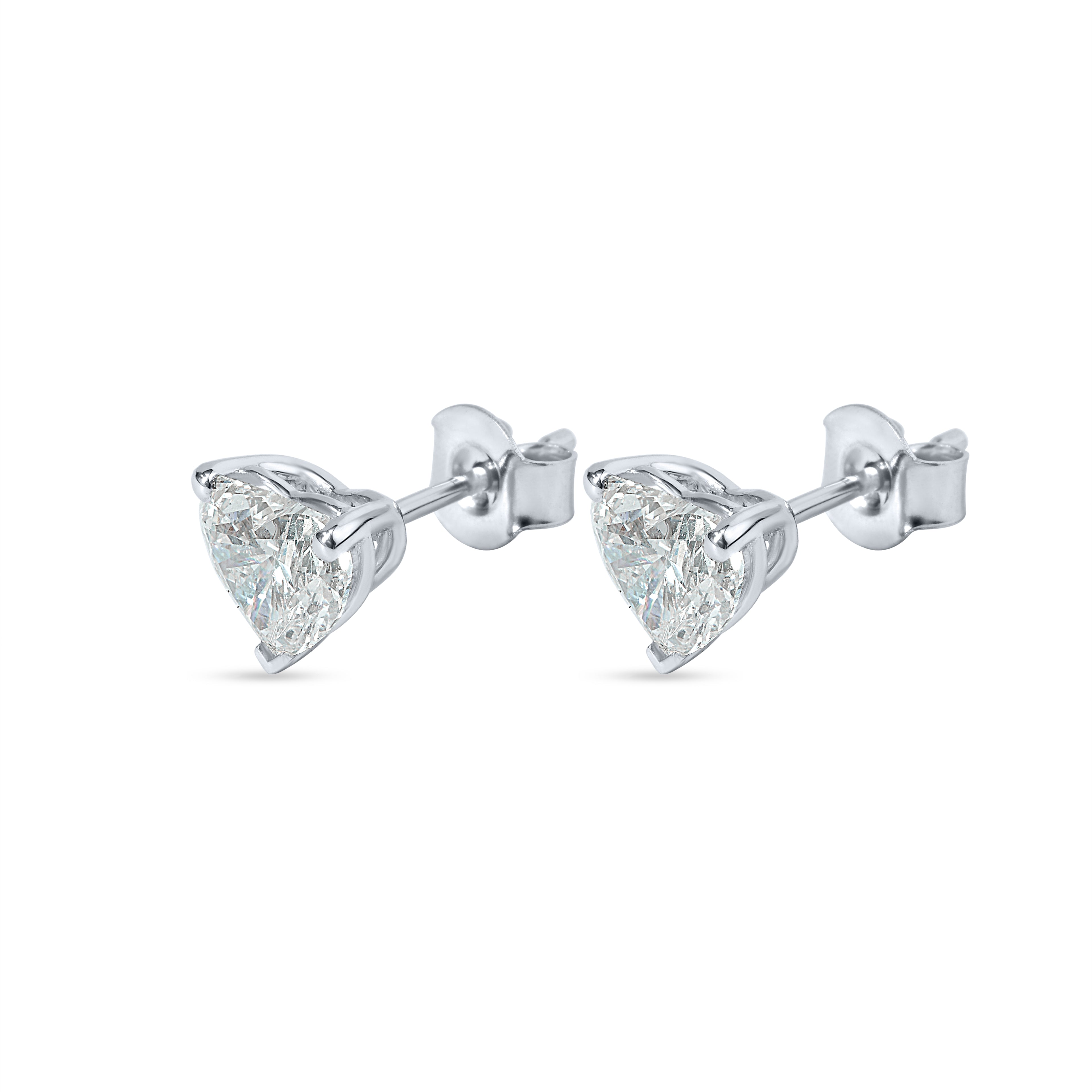 Heart Cut Solitaire Lab-Grown Diamond Stud Earrings