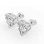 Heart Cut Solitaire Lab-Grown Diamond Stud Earrings 18k white gold