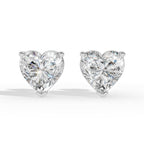 Heart Cut Solitaire Lab-Grown Diamond Stud Earrings