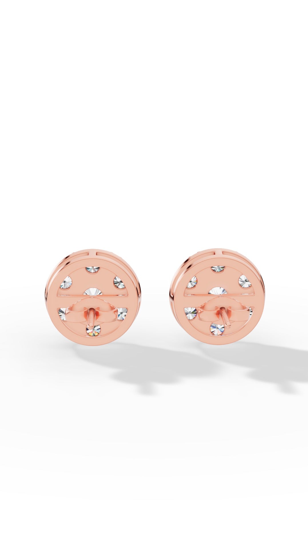 Heart Prong Brilliant Round Cut In Cluster Stud Earrings 10K Rose Gold 1.6 CTW