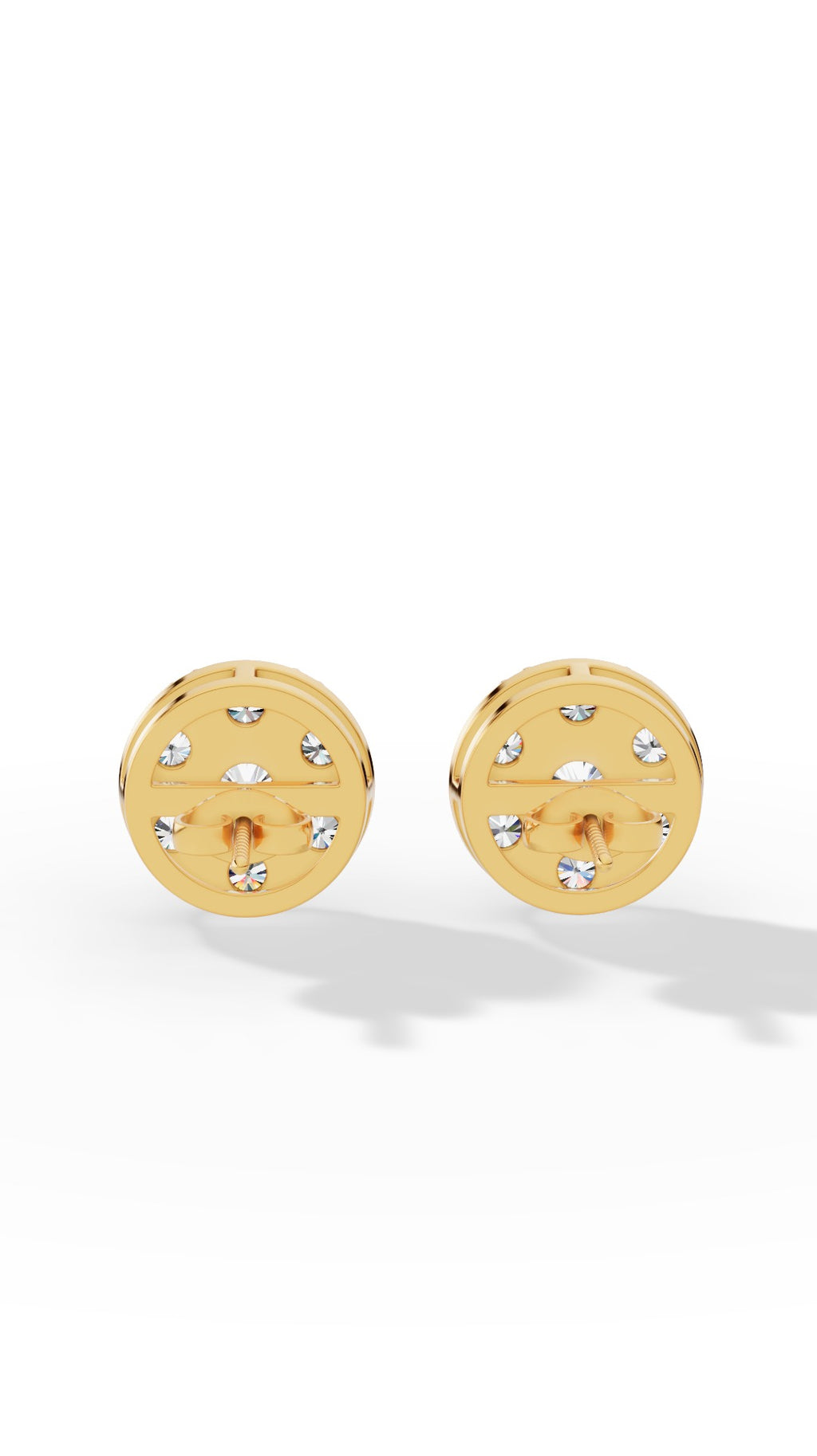 Heart Prong Brilliant Round Cut In Cluster Stud Earrings 18K Yellow Gold 1.5 CTW