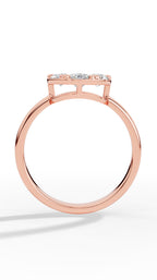 Heart Shaped Prong Clustered Brilliant Round Cut Lab Grown Diamond Ring