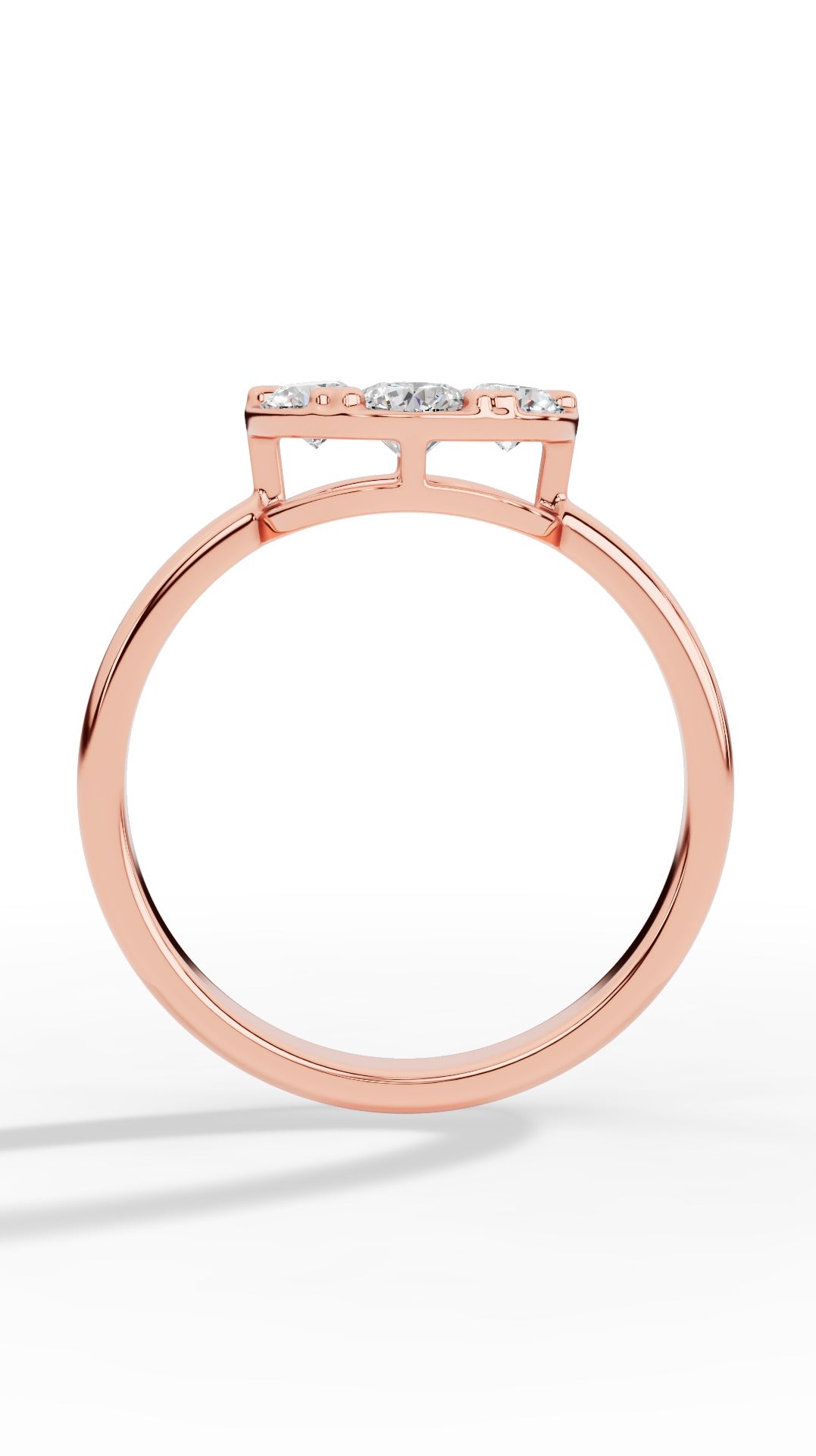 Heart Shaped Prong Clustered Brilliant Round Cut Lab Grown Diamond Ring