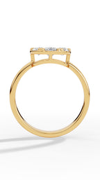 Heart Shaped Prong Clustered Brilliant Round Cut Lab Grown Diamond Ring