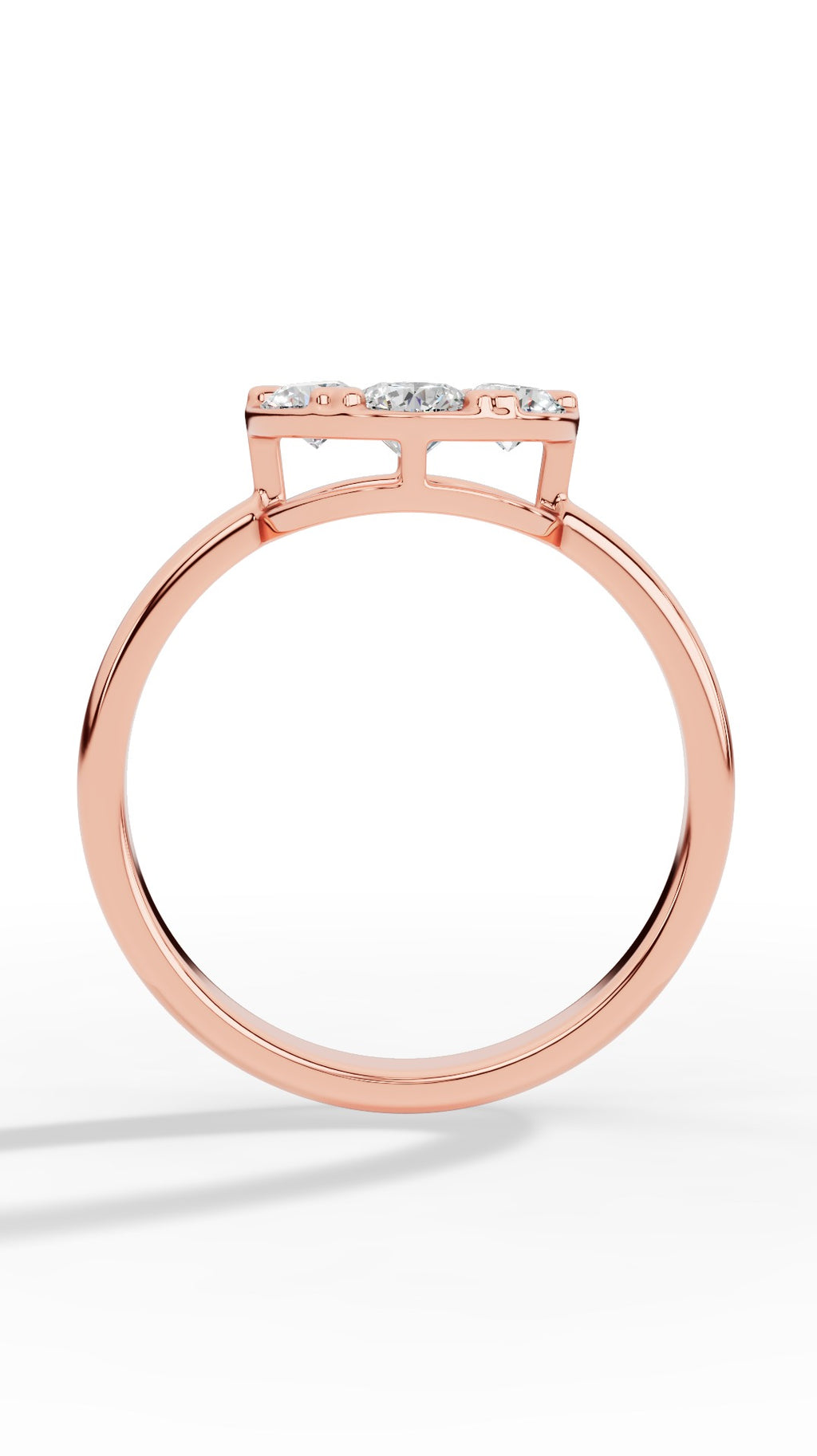 Heart Shaped Prong Clustered Brilliant Round Cut Ring 14K Rose Gold 1.0 CTW