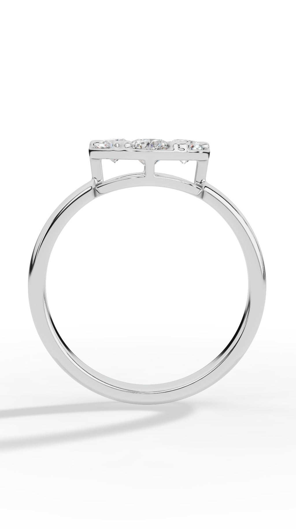 Heart Shaped Prong Clustered Brilliant Round Cut Ring 14K White Gold 1.0 CTW