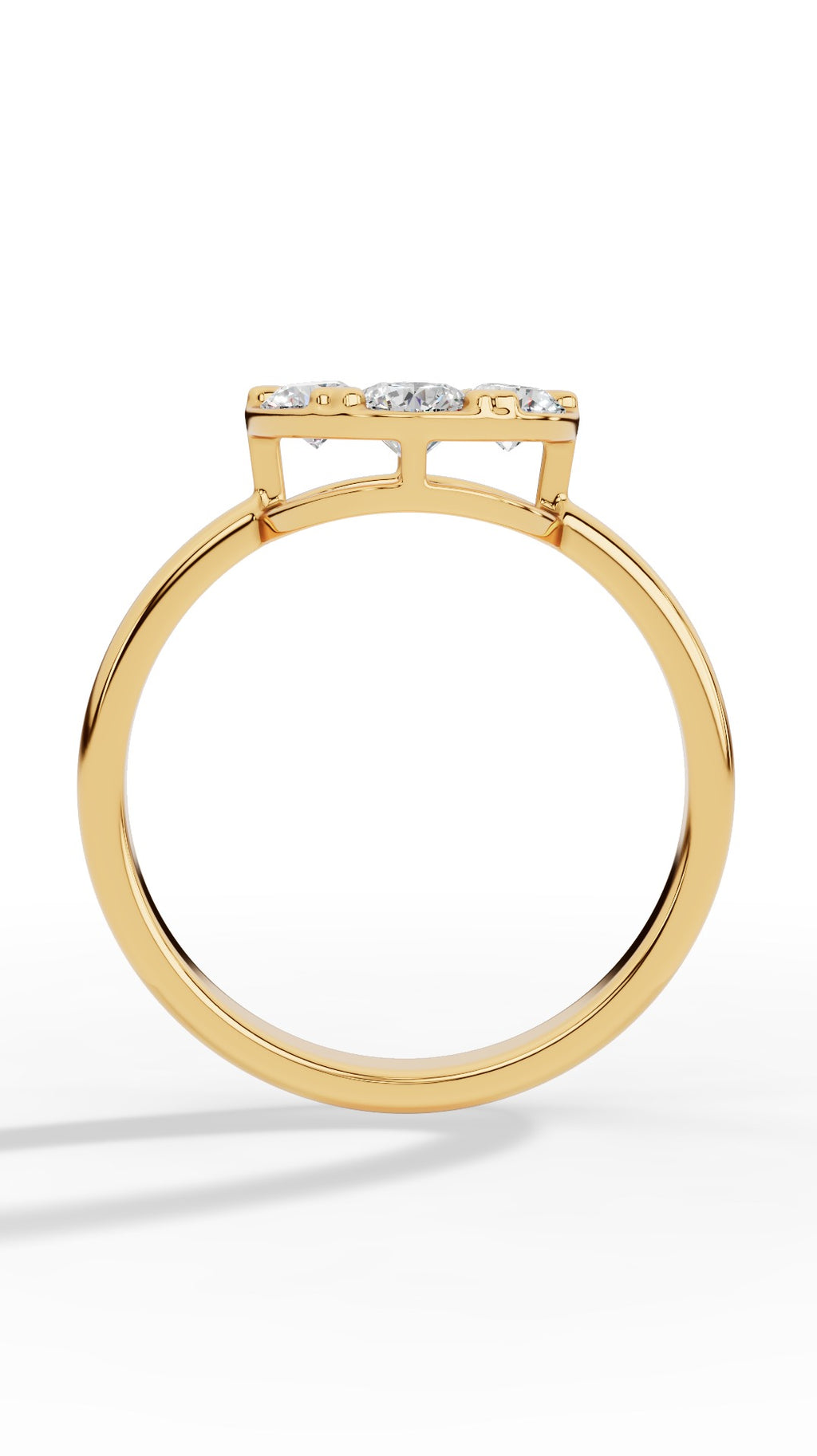 Heart Shaped Prong Clustered Brilliant Round Cut Ring 18K Yellow Gold 1.0 CTW