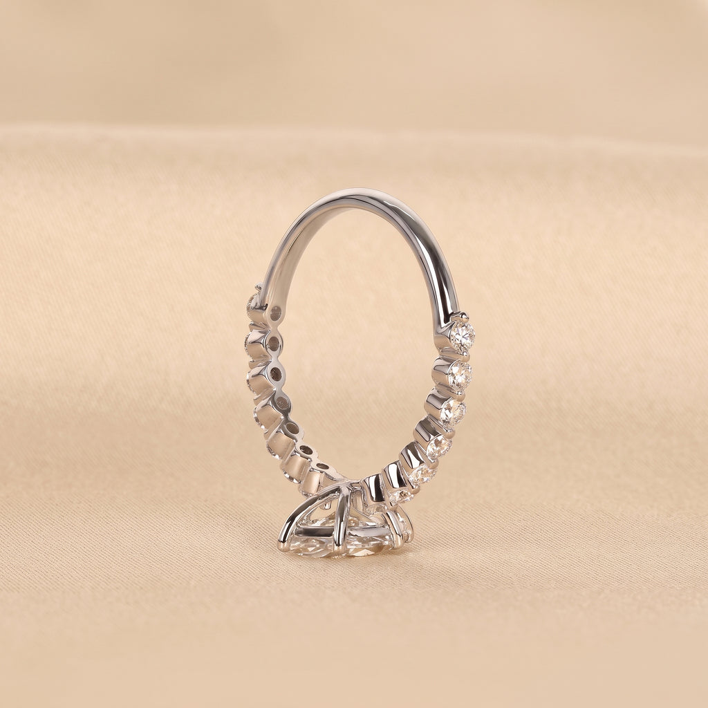 Marquise Cut Lab Grown Diamond Engagement Ring with Side Stones in 14K White Gold 1.20 CTW