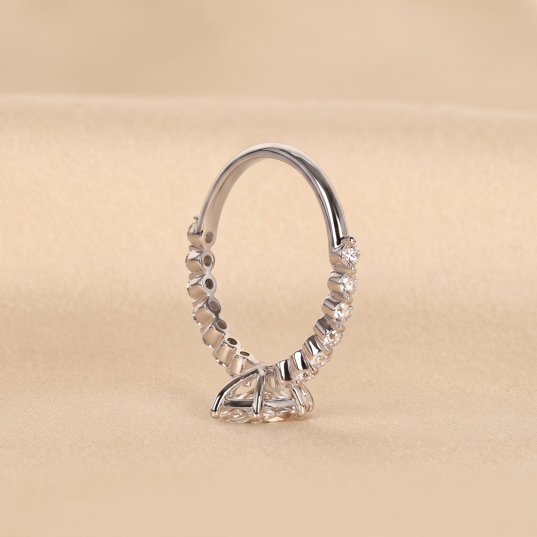 Marquise Cut Lab Grown Diamond Engagement Ring with Side Stones in 14K White Gold 1.20 CTW