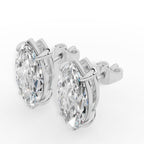 Marquise Cut  Solitaire Lab-Grown Diamond Stud Earrings 18k White Gold