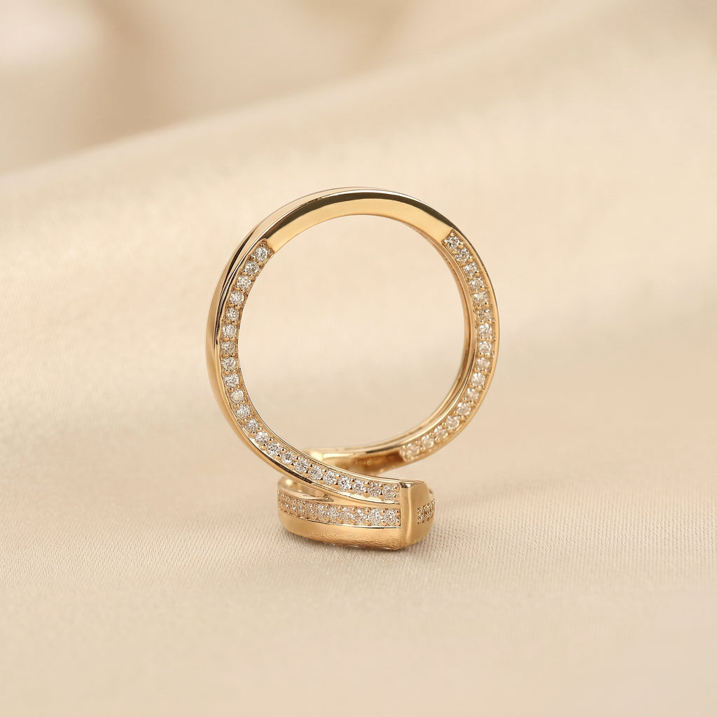 Marquise Lab Grown Diamond Bezel Bypass Ring in 10K Yellow Gold 5 CTW