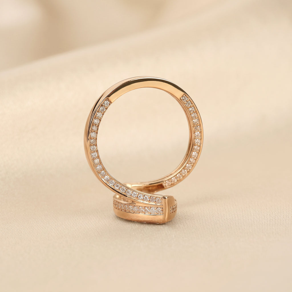 Marquise Lab Grown Diamond Bezel Bypass Ring in 14K Rose Gold 5 CTW
