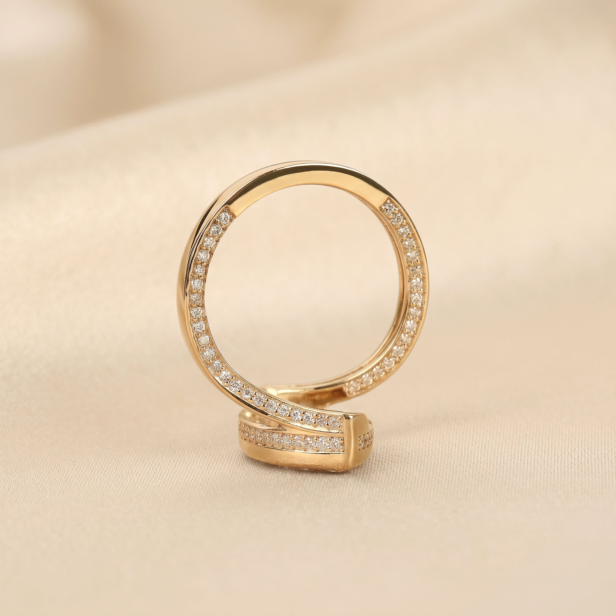 Marquise Lab Grown Diamond Bezel Bypass Ring in 14K Yellow Gold 5 CTW