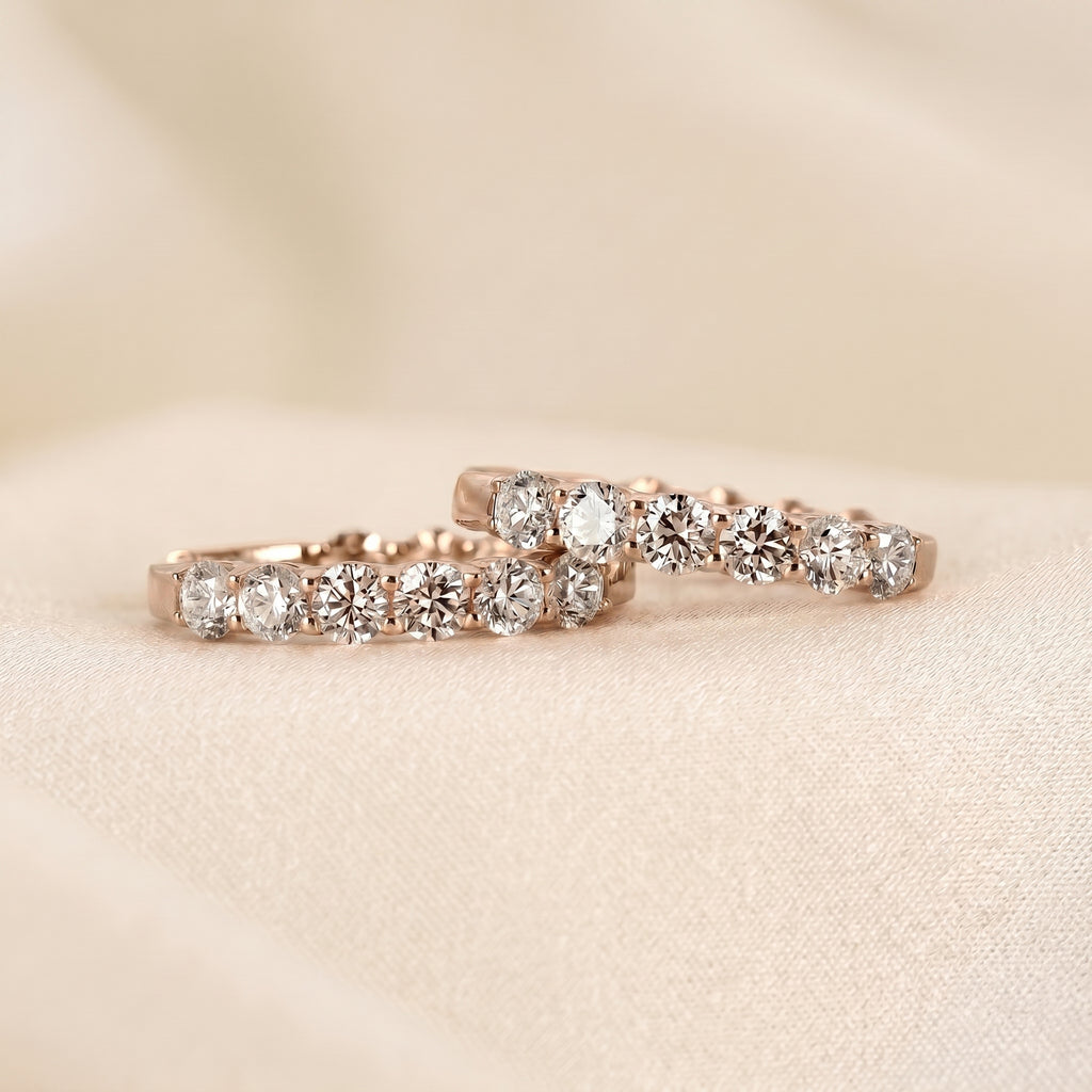 Minimalist Lab Grown Diamond Hoop Earrings in 10K Rose Gold 4.78 CTW