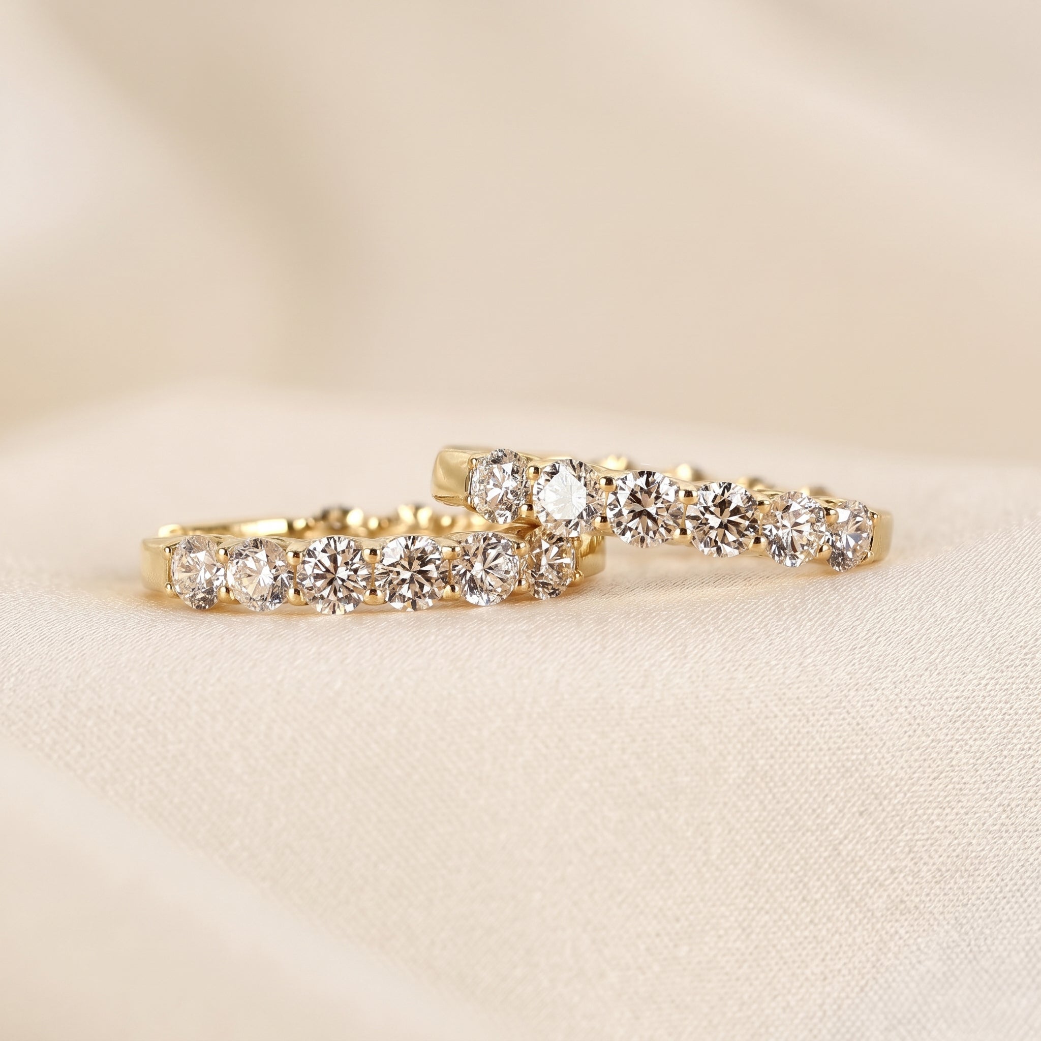 Minimalist Lab Grown Diamond Hoop Earrings in 14K Yellow Gold 4.78 CTW