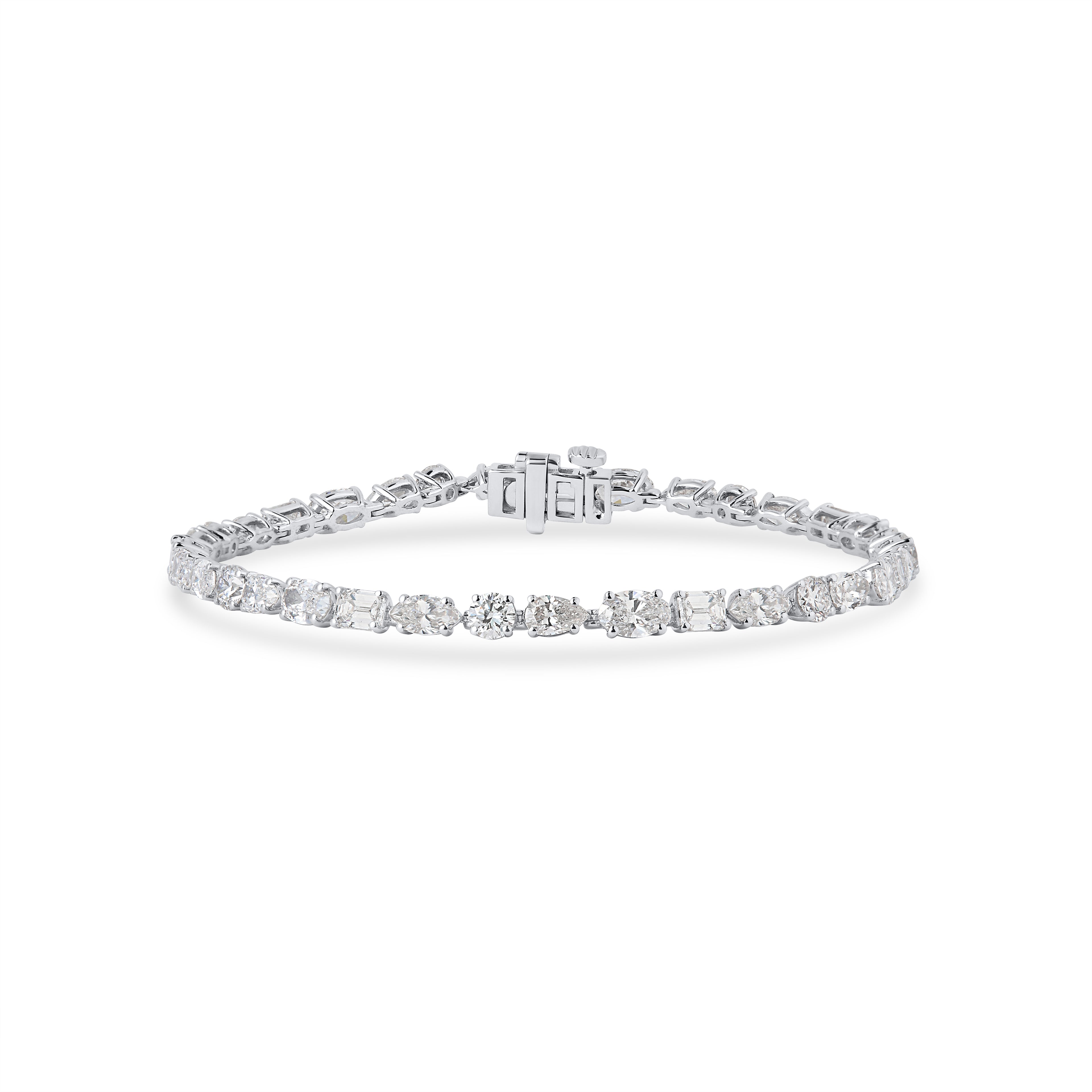 Mixed Cut Lab Grown Diamond Tennis Bracelet