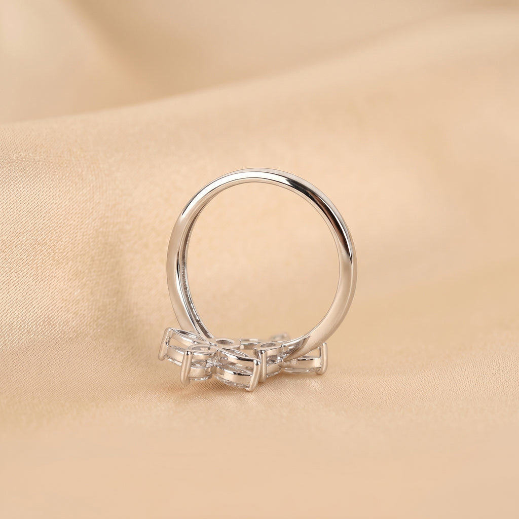 Nature-Inspired Marquise Lab Grown Diamond Bypass Ring in 10K White Gold 1.12 CTW