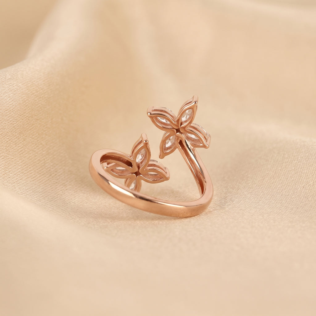Nature-Inspired Marquise Lab Grown Diamond Bypass Ring in 14K Rose Gold 1.12 CTW