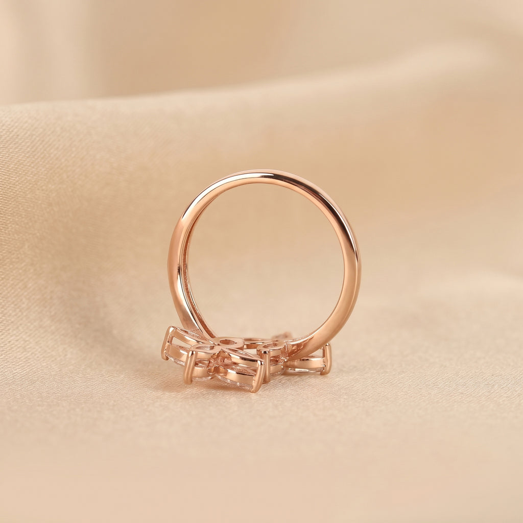 Nature-Inspired Marquise Lab Grown Diamond Bypass Ring in 14K Rose Gold 1.12 CTW