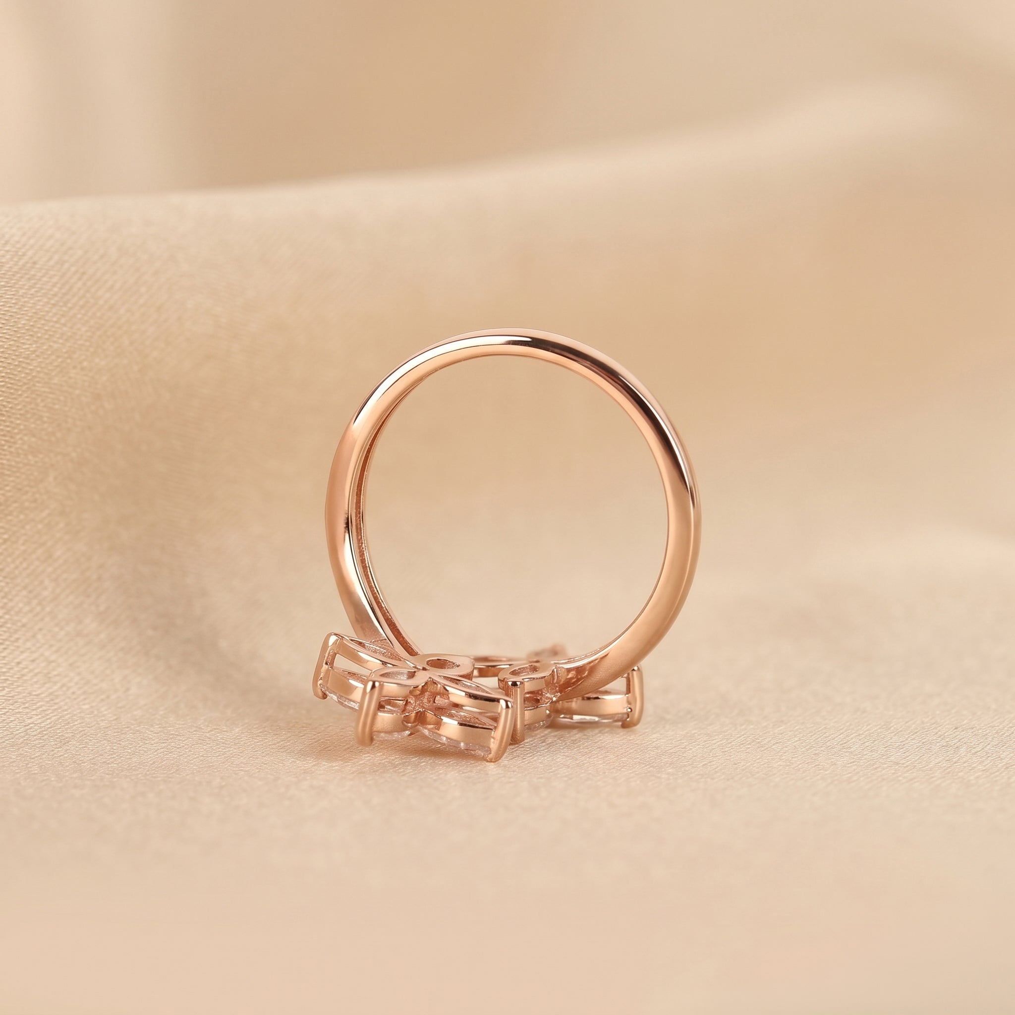 Nature-Inspired Marquise Lab Grown Diamond Bypass Ring in 14K Rose Gold 1.12 CTW