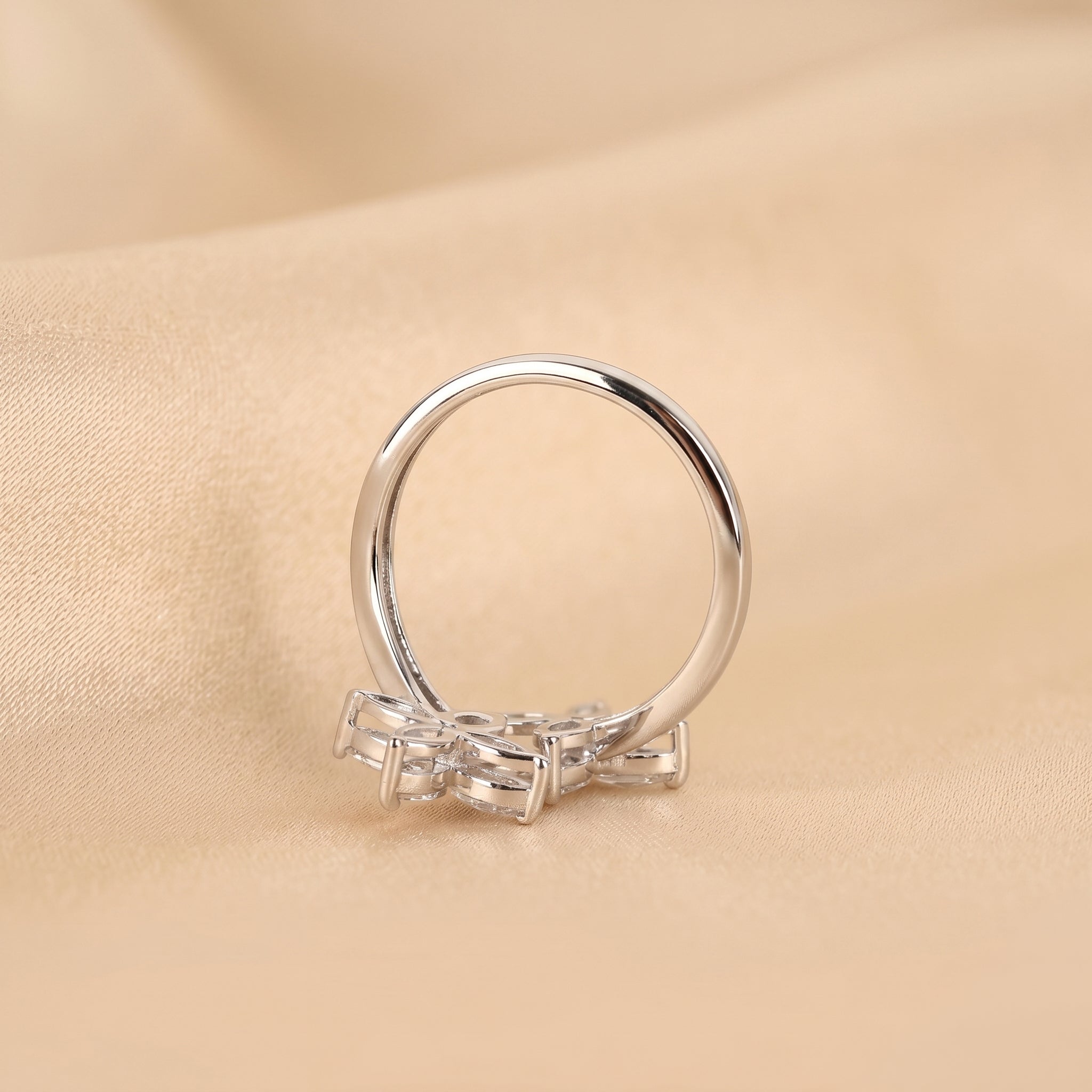 Nature-Inspired Marquise Lab Grown Diamond Bypass Ring in 14K White Gold 1.12 CTW